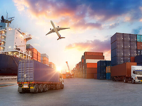 Trucks at the port 
