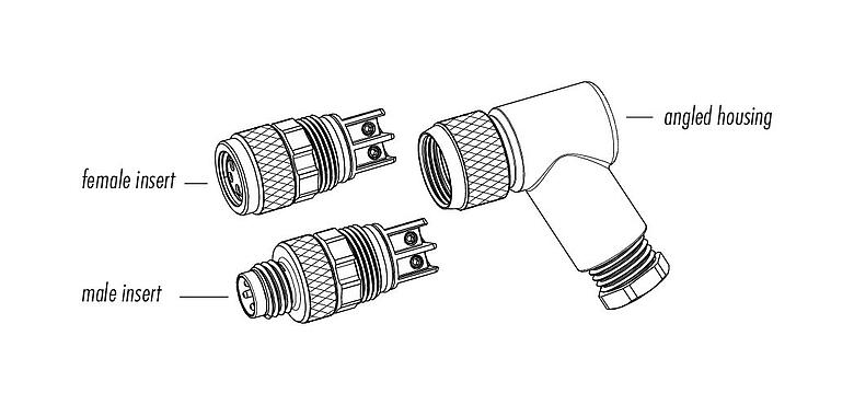 Component part drawing 99 3383 110 04 - M8 Male angled connector, Contacts: 4, 3.5-5.0 mm, unshielded, screw clamp, IP67, UL