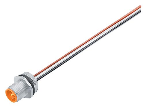 Ábrák M12 panelre szerelhető csatlakozó, : 4, árnyékolatlan, sodrott vezeték, IP68, UL 2238, M16x1,5, elülső rögzítés