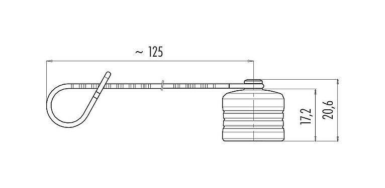 Scale drawing Protecting cap, IP67