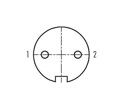 Disposition des contacts (Côté plug-in) Baïonnette Embase femelle, Contacts: 2, non blindé, souder, IP40, M18x0,75, Montage frontal