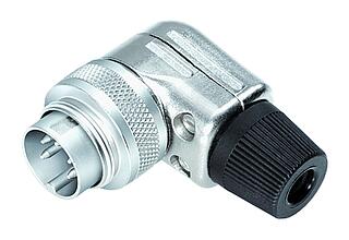 M16 Connecteur mâle coudé, Contacts: 2 (02-a), 4,0-6,0 mm, blindable, souder, IP40