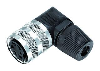 M16 Connecteur femelle coudé, Contacts: 6 (06-a), 4,0-6,0 mm, non blindé, souder, IP40