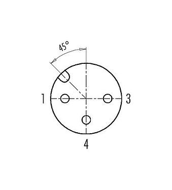 Contact arrangement (Plug-in side) M12 Female cable connector, Contacts: 3, 4.0-6.0 mm, unshielded, screw clamp, IP67, UL 2238
