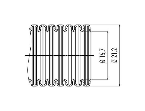 Maßzeichnung Bajonett Schutzschlauch, Halogenfrei