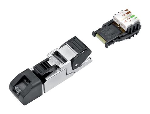 Abbildung RJ45 Stecker, Polzahl: 4, 5,0-9,0 mm, schirmbar, Durchdringtechnik, IP20