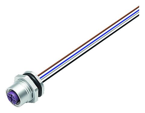 Abbildung M12 Flanschdose, Polzahl: 5, ungeschirmt, Litzen, IP68, UL 2238, PG 9, Rückwandmontage