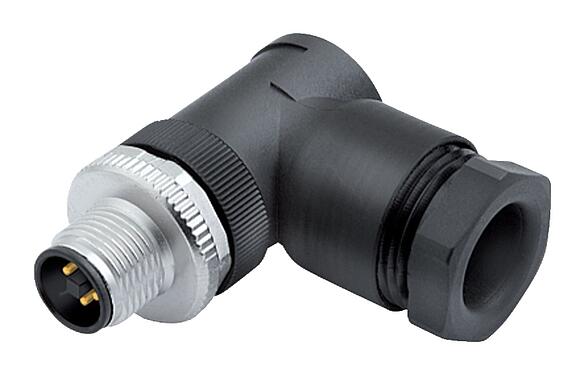 Illustration M12 Connecteur mâle coudé, Contacts: 4, 8,0-10,0 mm, non blindé, pince à visser, IP67, UL 2238, VDE