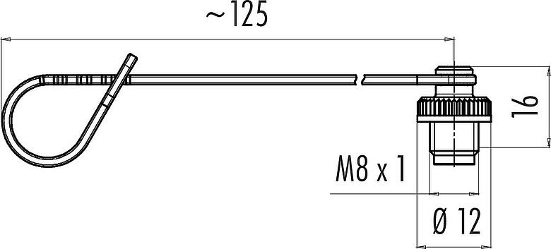 Scale drawing Protecting cap, IP67, for female cable connector