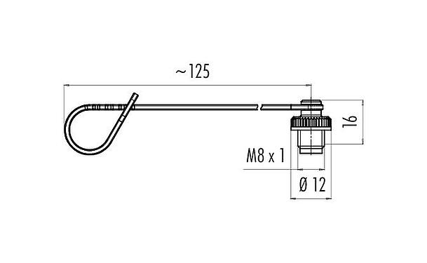 Scale drawing Protecting cap, IP67, for female cable connector