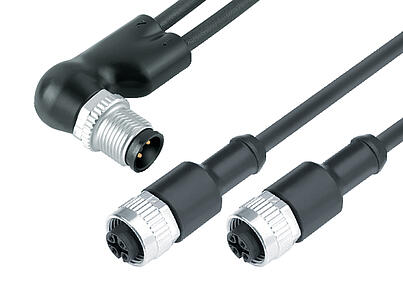 Automation Technology - Sensors and Actuators--Male angled duo connector - 2 female cable connectors M12x1_765_0_25_DG_SK