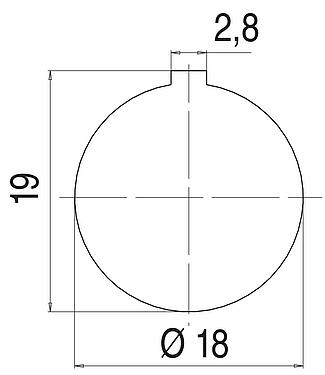 安装说明 卡扣式 孔头法兰座, 极数: 19, 非屏蔽, 焊接, IP40, M18x0,75, 後壁安裝