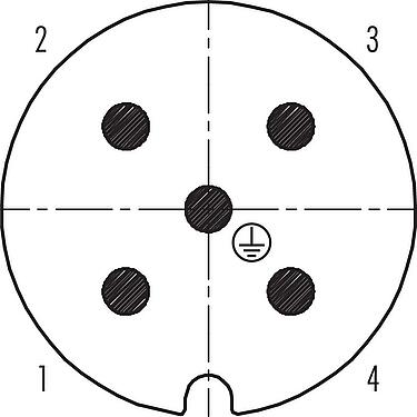 联系安排 (外掛程式側) RD30 弯角针头电缆连接器, 极数: 4+PE, 10.0-12.0mm, 非屏蔽, 螺钉接线, IP65, ESTI+, VDE