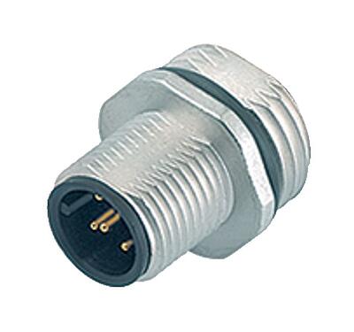 插圖 M12 針頭法蘭座, : 8, 非遮罩, 焊接, IP68, UL 2238, PG 9, 板前安裝
