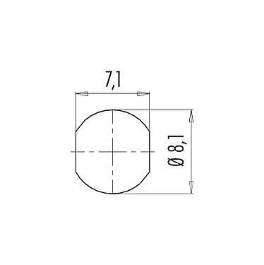 Instructions de montage / Découpe du panneau Snap-In Embase femelle, Contacts: 3, non blindé, souder, IP67, UL 2238, M8x0,75, Montage frontal