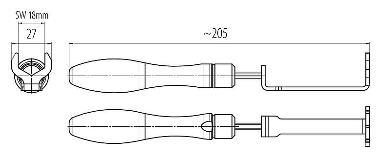Výkres v měřítku Montážní klíč