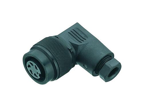 Illustration M16 Female angled connector, Contacts: 16, 6.0-8.0 mm, unshielded, solder, IP67