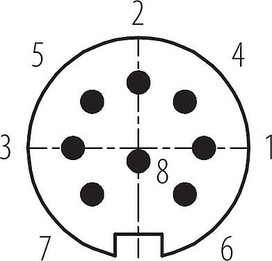 Kontaktarrangemang (anslutningssidan) M16 Kabelplugg, antal poler: 8 (08-a), 6,0-8,0 mm, kan skärmas, lödning, IP68, UL 2238, AISG kompatibel