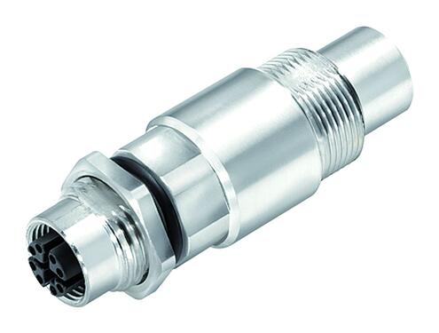 Иллюстрация M12 втулка шкафа управления, Количество полюсов: 8, экранированный, вставной, IP67, UL, Монтаж задней стенки