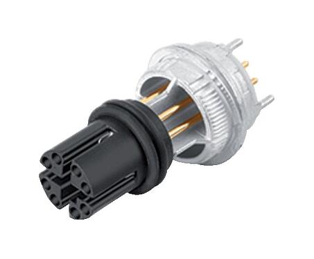 Иллюстрация M12 Контактная вставка, Количество полюсов: 8, экранируемый, THT, IP67, UL