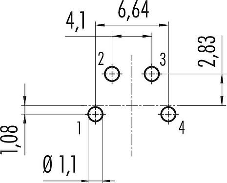 導體佈局 M16 孔頭法蘭座, : 4 (04-a), 非遮罩, THT, IP40, M18x0,75, 後壁安裝