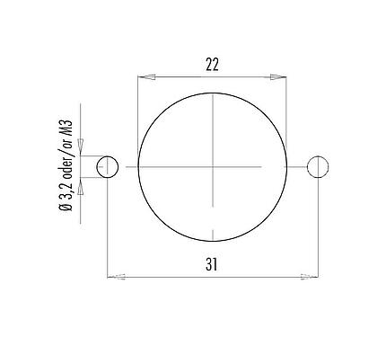 Assembly instructions / Panel cut-out RD24 Male panel mount connector, Contacts: 6+PE, unshielded, crimping (Crimp contacts must be ordered separately), IP67, UL, ESTI+, VDE, Front mounting
