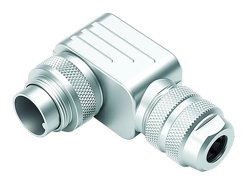 Illustration M16 Male angled connector, Contacts: 6 (06-a), 6.0-8.0 mm, shieldable, crimping (Crimp contacts must be ordered separately), IP67, UL 2238