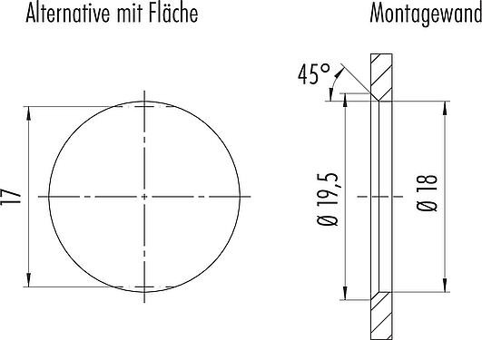 Montagevoorbeeld Snap-In Female panel mount connector, aantal polen: 12, onafgeschermd, soldeer, IP54, Frontaansluiting