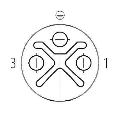 Contactconfiguratie (Insteekbereik) M12 Kabeldoos, aantal polen: 2+PE, 6,0-8,0 mm, onafgeschermd, schroefklem, IP67, UL 2238