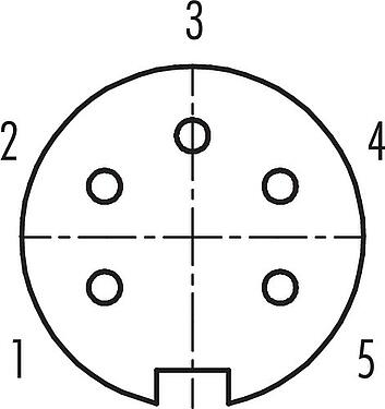 Sắp xếp liên hệ (phía kết nối) M16 Ổ cắm gắn bảng, Số lượng cực : 5 (05-a), không có chống nhiễu, THT, IP40, M18x0,75, Chốt trung tâm