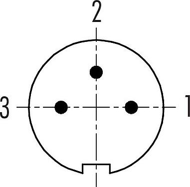 Disposition des contacts (Côté plug-in) Baïonnette Embase mâle, Contacts: 3, non blindé, souder, IP40, M10x0,75, Montage frontal