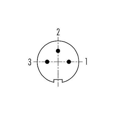 Polbild (Steckseite) Bajonett Kabelstecker, Polzahl: 3, 3,0-4,0 mm, ungeschirmt, löten, IP40