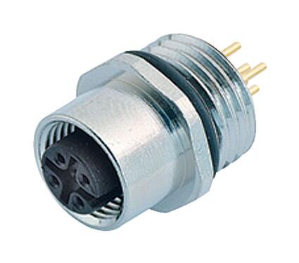 Illustration 86 0132 0000 00004 - M12 Female panel mount connector, Contacts: 4, unshielded, THT, IP68, UL, PG 9