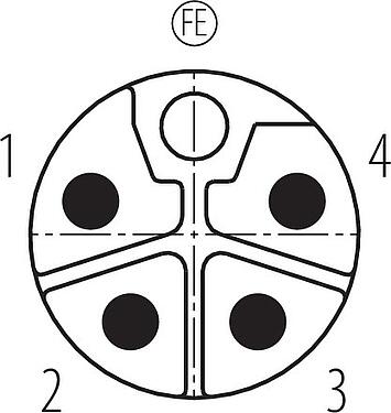Disposizione dei contatti (lato connessione) M12 Connettore cavo maschio, Numero poli: 5, 8,0-13,0 mm, non schermato, morsetto a vite, IP67, M12x1,0, Acciaio inox