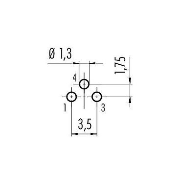 導体レイアウト 86 6819 0000 00703 - M8 オスレセプタクル, 極数: 3, 非シールド, THT, IP67