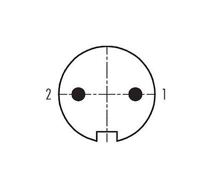 Polbild (Steckseite) Bajonett Kabelstecker, Polzahl: 2, 3,0-6,0 mm, ungeschirmt, löten, IP40