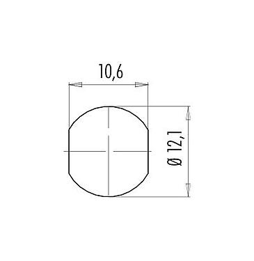 Montagevoorbeeld 99 9107 60 03 - Snap-In Male panel mount connector, aantal polen: 3, onafgeschermd, soldeer, IP67, UL, VDE