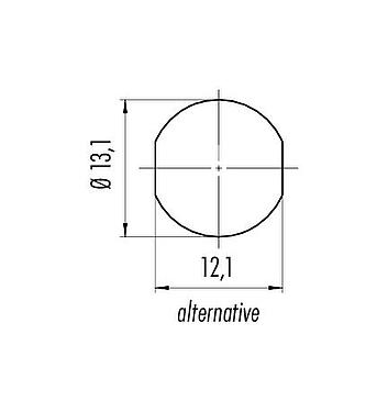 Assembly instructions / Panel cut-out Bayonet Female panel mount connector, Contacts: 5, unshielded, THT, IP54 unplugged, M13x1,0, Rear mounting