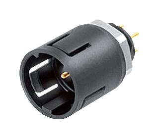 Snap-In Flanschstecker, Polzahl: 5, ungeschirmt, THT, IP67, UL 2238, M8x0,75, Frontmontage