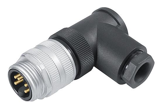 Illustration 7/8" Connecteur mâle coudé, Contacts: 4+PE, 10,0-12,0 mm, non blindé, pince à visser, IP67, UL 2238, VDE