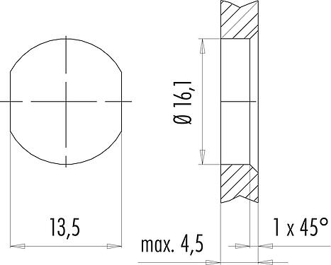 安装说明 09 3782 91 08 - M12 孔头法兰座, 极数: 8, 可接屏蔽, THT, IP67, UL, M16x1.5, 板前固定