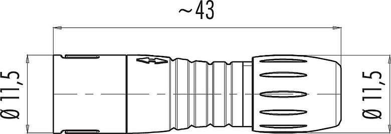Mittakaavapiirustus Snap-In Kaapelipistoke, Napojen määrä: 5, 3,5-5,0 mm, suojaamaton, juotos, IP67, UL 2238