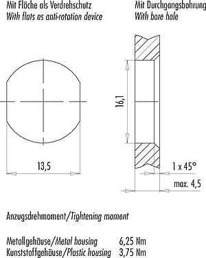 Lắp ráp mẫu M12 Ổng dẫn tủ điều khiển, Số lượng cực : 8, có chống nhiễu, có đầu nối, IP67, UL, Chốt trung tâm