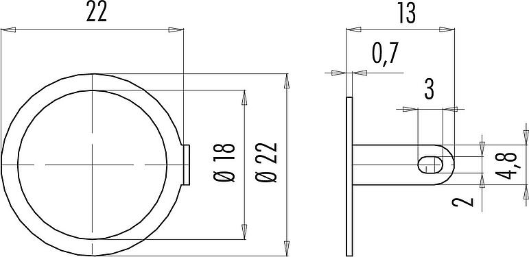Schaaltekening M16 Soldeeroogring, IP67