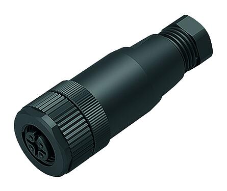 Illustration M12 Female cable connector, Contacts: 4, 4.0-6.0 mm, unshielded, screw clamp, IP67, UL 2238