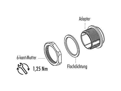 Einzelteildarstellung Snap-In Adapter, ungeschirmt, VDE, Rückwandmontage