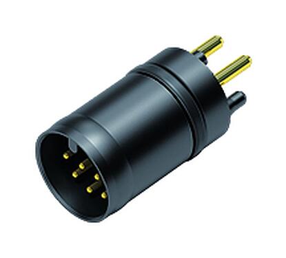 Abbildung M12 Einbaustecker, Polzahl: 2+7, löten, IP67 gesteckt und verriegelt, Frontmontage