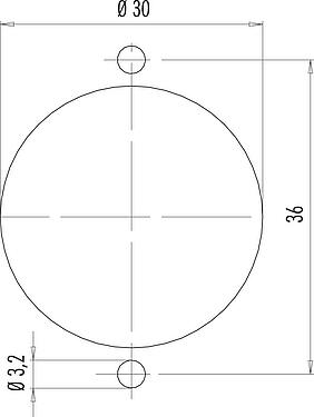 Instructions de montage / Découpe du panneau Baïonnette Embase mâle, Contacts: 7, non blindé, souder, IP40, Montage frontal