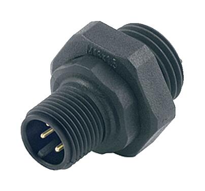 イラストレーション M12 オスパネルマウントコネクタ, 極数: 4, 非シールド, はんだ, IP67, M20x1.5, フロントマウント