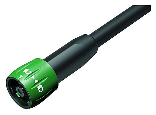 Abbildung Bajonett Kabelstecker, Polzahl: 8, ungeschirmt, löten, IP67, PUR, schwarz, 8 x 0,25 mm², 5 m